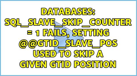 sql slave skip counter.